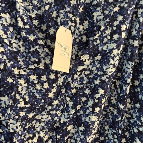 Time And Tru Floral Blue Midi Dress Sz 4X NWT - Picture 5 of 5